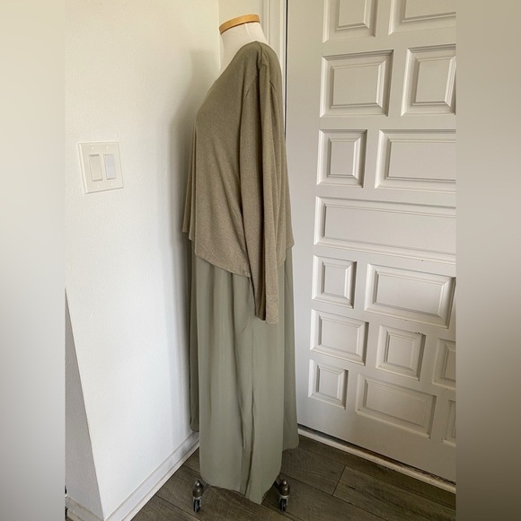 NWT Soft Surroundings Cassie Dress Olive Light Green Long Maxi Chiffon Size 3X - Picture 8 of 16